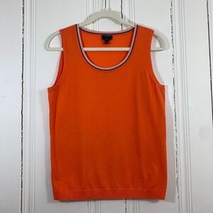Orange Talbots prima cotton sleeveless sweater knit tank top‎ womens medium